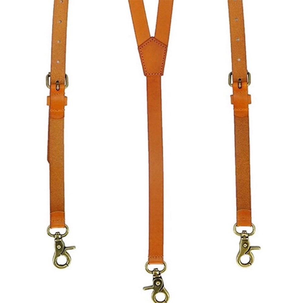 Brown leather BRAND NEW suspenders